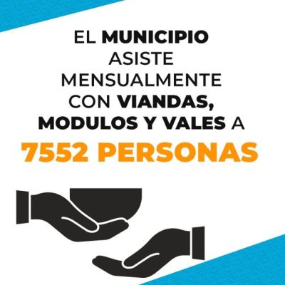 El Municipio entrega mensualmente más de 7.500 viandas, módulos y vales