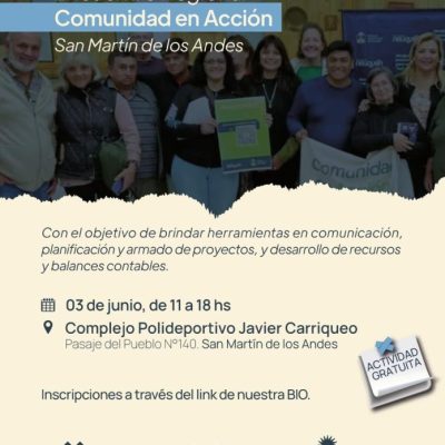 Se realizará en San Martín de los Andes el Encuentro Regional “Comunidad en Acción”
