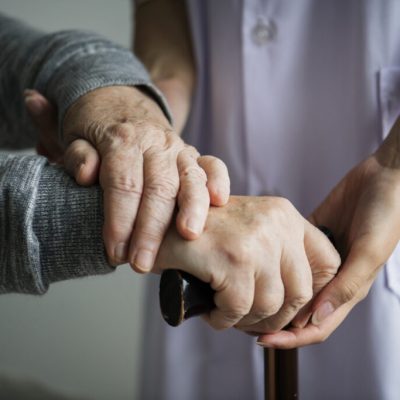 Closeup of a support hands